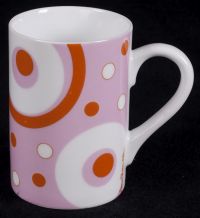 Jonathan Adler Happy Home Pink Circles Coffee Mug